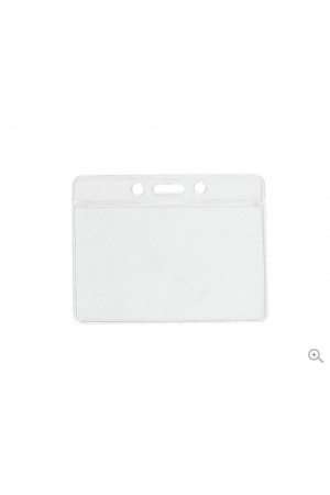 Portagafete horizontal de vinil transparente